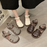 Breakj British Wind Thick Bottom Weaving Hollowed Out Beach Roman Sandals Tide Summer Baotou Women Hot