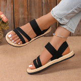 Breakj Women Wear The New Summer Flat Students Roman Sandals Women Round Head Breathable Soft Bottom Beach Sandals
