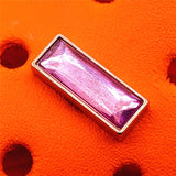 1pcs Pink Blue Marble Shoe Charms Decorations Metal Golden Brooch Rivets Shaped Designer Croc Shoes Buckle