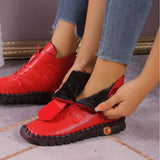 Breakj Velcro Short-Tice Cotton Shoes Female Hand-Slit Suture Thick Sole Plus Velvet Hair High-Top Single Shoes