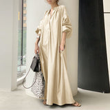 Elegant Solid Shirt Dress Women's Spring Sundress 2022 ZANZEA Casual Lantern Sleeve Maxi Vestidos Female V Neck