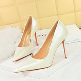 Breakj Vintage Fashion Women's Shoes Banquet High Heels Spring And Autumn Heels With High Heels Shallow Pointed Single