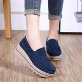 Breakj And Summer New Women's Shoes Korean Version Of Thick-Sed Loose Cake Shoes Leather Casual Shoes Large-Size Heel Bean