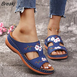 Women 2021 Woman Slippers Flower Platform Colorful Shoes Comfortable Casual Zapatillas Casa Mujer Sapatos