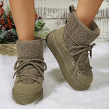 Breakj Thick-Bottom Cross-Tied Snow Boots 2025 Autumn And Winter New Thick Mid-Bodi But Knee-Warm Women's
