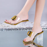 Clear Transparent Slippers Female Shoes High Heels Comfortable New Summer Women Shoes Woman Fashion Cool Mules