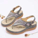 Summer Women Premium Orthopedic Open Toe Sandals Vintage Anti-slip Breathable Leather 2021 Casual Female Platform