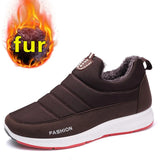 Boots Women Shoes Warm Plush Fur Ankle Boots Winter Female Slip On Flat Casual Shoes Waterproof Women