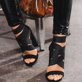 2022 New Style Fashion Ladies Summer Sexy High Heel Party Shoes Ladies Open Toe Thick With Women's High Heels