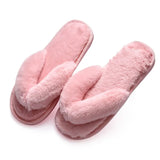 Fur Women Home Slippers Autumn Winter Warm Flat Ladies Shoes Slip on Plush Women Flip Flops