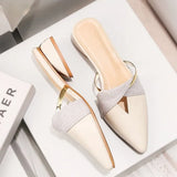New Summer Flats Lady Sandals Slippers Soild Color Slip on Pointed Toe Women Mules Outdoor Slipper Shoes Woman Slides