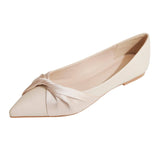Summer Shoes Woman European Brand Ladies Flats Silk Bow-knot Espadrilles Shoes Pointed Toe Flats Shoes 32-43