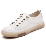 Breakj Wind Small Leather Shoes Women In The Spring Of 2024 New One-Legged Leather Single Shoes Soft Soles Casual White