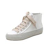 Breathable Women's Sneakers high-top satin shoes Leisure Shoes High Quality Platform Shoes Comfortabl Thick Sole Shoes for