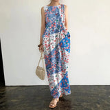 Oversized Casual ZANZEA Loose Vestido Maxi Long Robe Femme 2022 Summer Sleeveless Beach Sundress Bohemian Printed Women