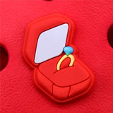 1 pcs Pink Girl Shoe Charms Rose Love Letter Pull Hook Ring Shoes Accessories Decoration Fit Croc Jibz Kids