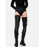 New Female Boots Platform Square Heel Zip Cross-tied 2023 Winter Comfy Woman Over The Knee High Boots Shoes Big Size