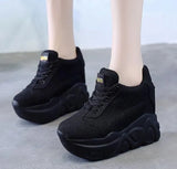 White Trendy Shoes Women High Top Sneakers Women Platform Ankle Boots Basket Femme Chaussures Femmes Height Increase
