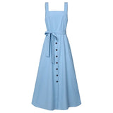 Women's Autumn Overalls Vestidos Fashion Islamic Dress ZANZEA 2022 Casual Solid Tank Marocain Robe Female Button Sundress