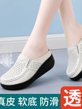 Spring Autumn Women Flats Platform Loafers Ladies Genuine Leather Comfort Wedge Moccasins Orthopedic Slip On Casual