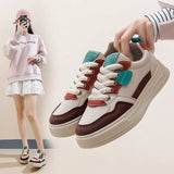 Breakj 2025, Small White Shoes New Korean Version Ins Schoolgirls Taller Platform Sports Board Shoes Casual Shoes