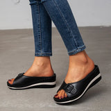 Slippers 2021 Summer Platform Wedge Sandals Women Closed Toe Flat Slippers Women Outdoor Casual Beach Shoes Plus Size