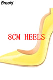 Curl Upper Women Patent Pointed Toe Stiletto High Heels Sexy Ladies Party Dress Shoes Club Dance Pumps Plus