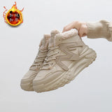Breakj Shoes Ins Korean Version 2024 New Winter Add Velvet Bread Shoes Schoolgirls Keep Warm Versatile Casual Board Shoes