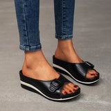 Slippers 2021 Summer Platform Wedge Sandals Women Closed Toe Flat Slippers Women Outdoor Casual Beach Shoes Plus Size