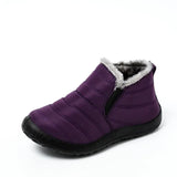 Boots Women Shoes 2020 Waterproof Warm Plush Fur Ankle Boots Winter Female Slip On Flat Casual Shoes Ultralight