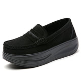 Breakj Autumn British Wind Women's Shoes Slope And Single Shoes Women's High Heel Soft Soles Thick-Soled Rocker Shoes