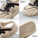 Breakj 2024 New Foot Pedal Sandals Women Wear Ins Tide Thick Platform Sandals Retro Casual Beach