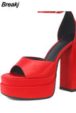 Dropship 2023 Summer Platform Woman Shoes Sandals Office Lady Cute Elegant High Heeled Women Sandals Shoes Big Size