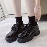 Breakj Thick Heel Small Leather Shoes Women Dumb Everbright Goods Can Order Solid Color A Foot Pedal British Retro Wind Single Shoes