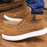 Men's High Top Sneakers Casual Vulcanized Shoes Spring/Autumn Men Shoes High Quality Frosted Faux Suede Casual Platform