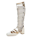 Women's Shoes 2023 Hot Sale Women's Boots Summer's Square Head Hollowed Out Women's Boots Korean Version Zipper Roman Cool