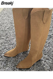 High Boots Western Cowboy Boots for Women Long Winter Boots Pointed Toe Thick High Heels Female Boot Fashion Shoes