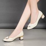 Temperament Ladies Heeled Shoes Office Square Heel Pumps Women's High Heels Dress Plus Size Chunky Heel Shoes for