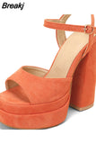 Dropship 2023 Summer Platform Woman Shoes Sandals Office Lady Cute Elegant High Heeled Women Sandals Shoes Big Size