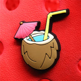 PVC Fruits Shoe Buckle Accessories Cute Pineapple Peach Banana Shoe Decoration Jibz for Croc Charms Bracelets Kids
