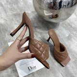 Sandals High Heels Large Size 41-43 Summer Shoes Women Plaid Brand Luxury Ladies Sandal Sexy Party Sandals