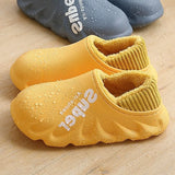 Waterproof Non-Slip Home Slippers Men Cotton Shoe EVA Slippers Winter Warm Indoor Ladies Soft Couples Platform Shoes