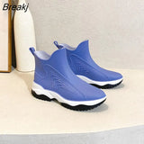 Boots for Women Platform Shoes Kitchen Garden Waterproof Work Rainboots Fashion Non-slip Thicken Rain Boots Botas De