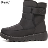 Plush Boots Waterproof Hook Loop Velvet Women Shoes Long Tube Outdoor Snow Boots New Winter botas mujer invierno