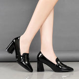 Breakj Version Of Autumn And Winter Fashion High Thick Heel Shoes With Small Black Shoes With Heel