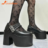 New Chunky Platform Pumps 2023 Spring Summer Gothic Super High Heels Mary Jane Shoes Fashion Crystal Dress Shoes