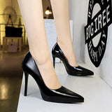 Breakj Banquet High Heels Fine Heel Ultra High Heel Waterproof Platform Shallow Mouth Pointed Head Single Shoes Women's Shoes High