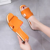 Women's Slippers High Quality Outdoor Fashion Flat Casual Sandals Classic Designer Leather Beach Slippers Women's Plus