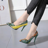 Size 34-42 Stiletto Heels Women Pumps Red Pointed Plaid Shoes Women Shallow High Thin Heels 2020 Party Wedding