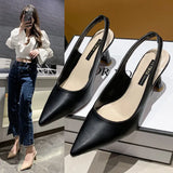 Breakj Spring And Summer New Sharp High Heels Women's Fine Heel Head Sandals Behind The Empty Light Single